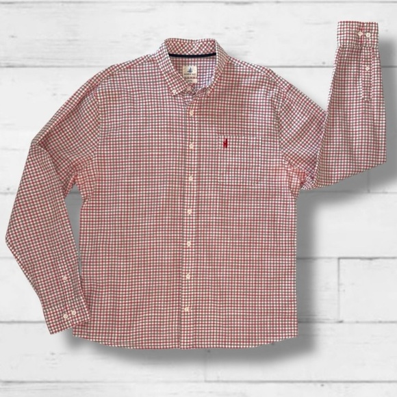 Johnnie-O Hangin’ Out Shirt XL–Malibu Red Plaid Long Sleeve Button Down - Picture 5 of 11